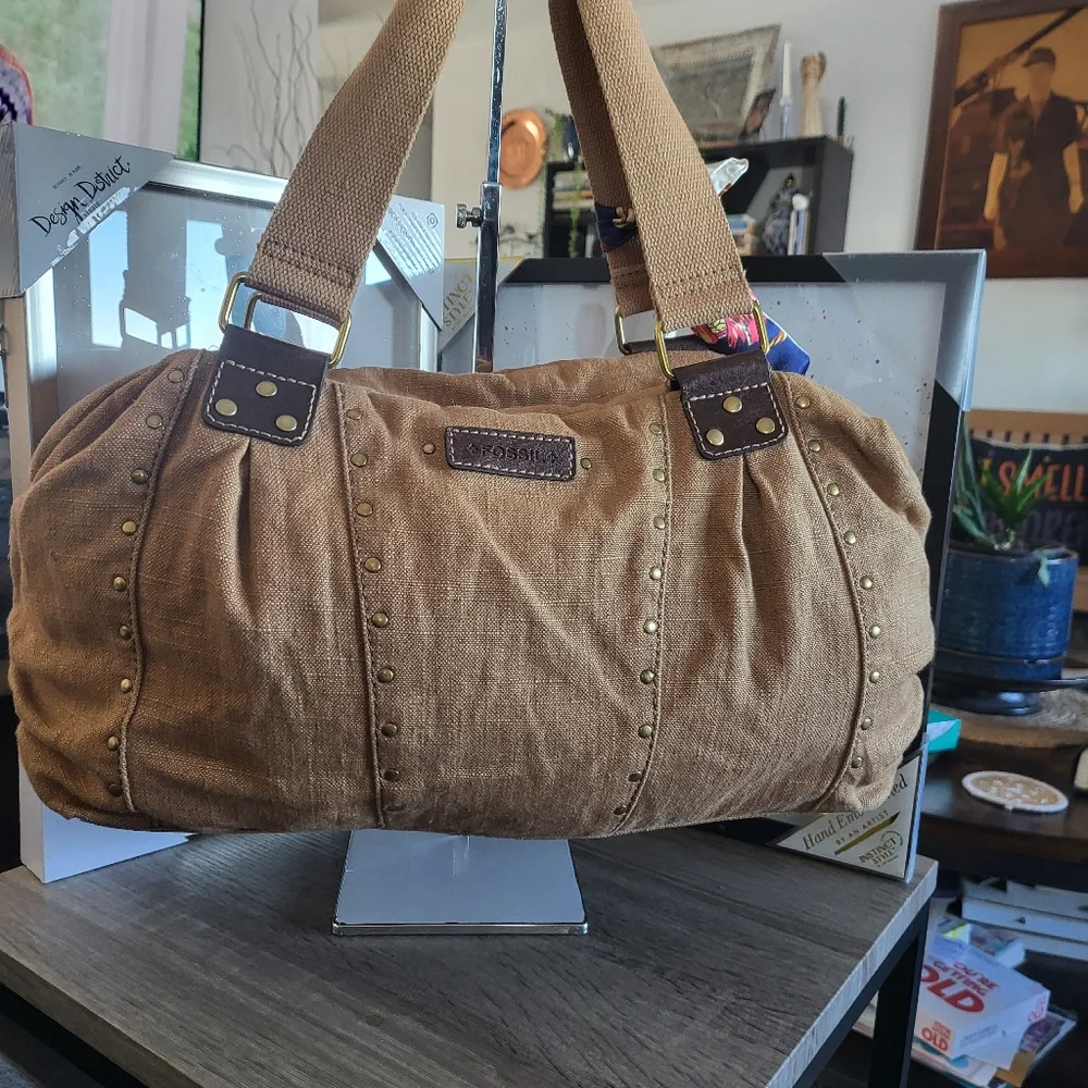 Fossil Brown Linen Bag